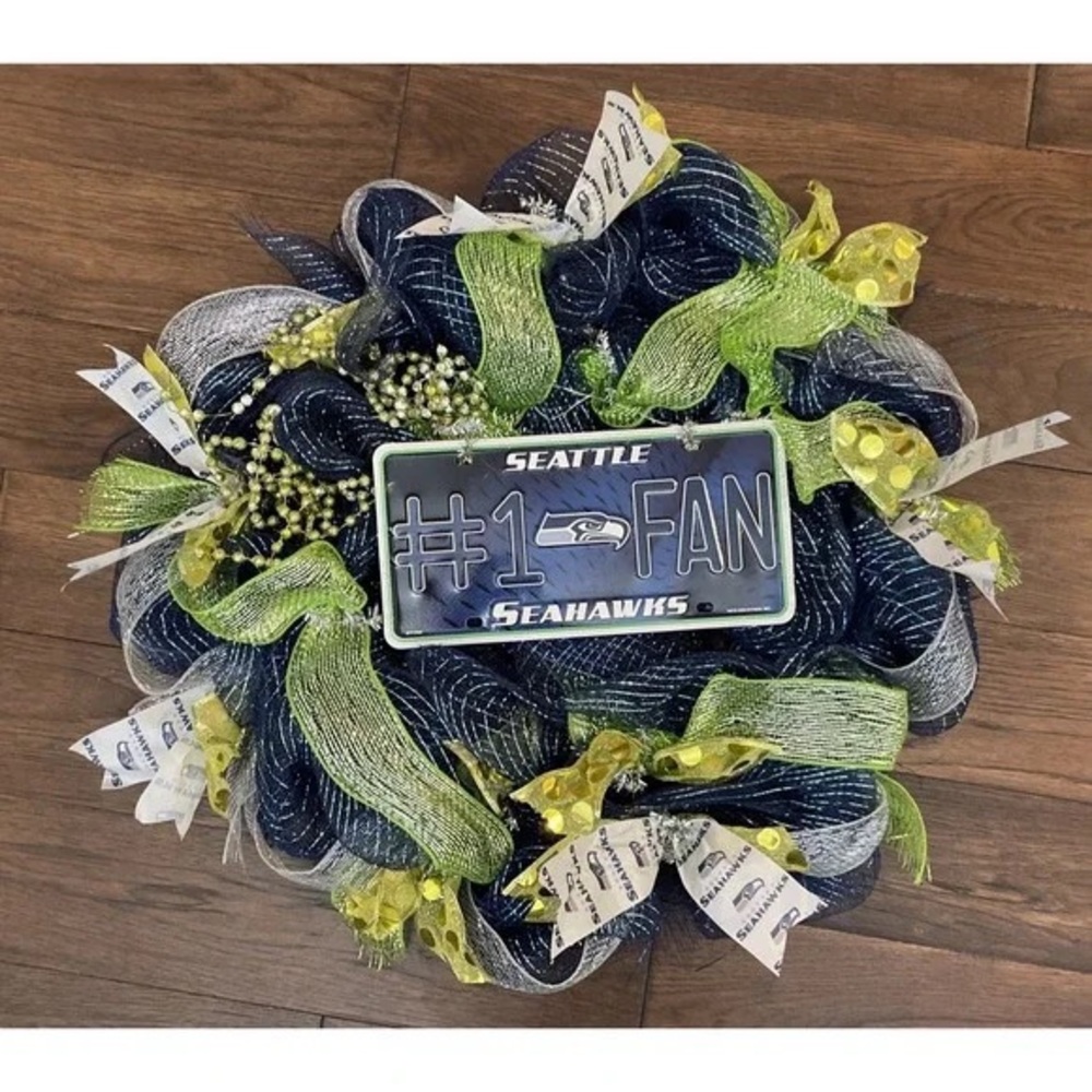 NFL Seattle Seahawks Blue and Green Holiday Wreath